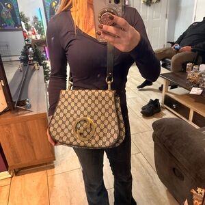 Gucci Beige and Brown Shoulder Bag